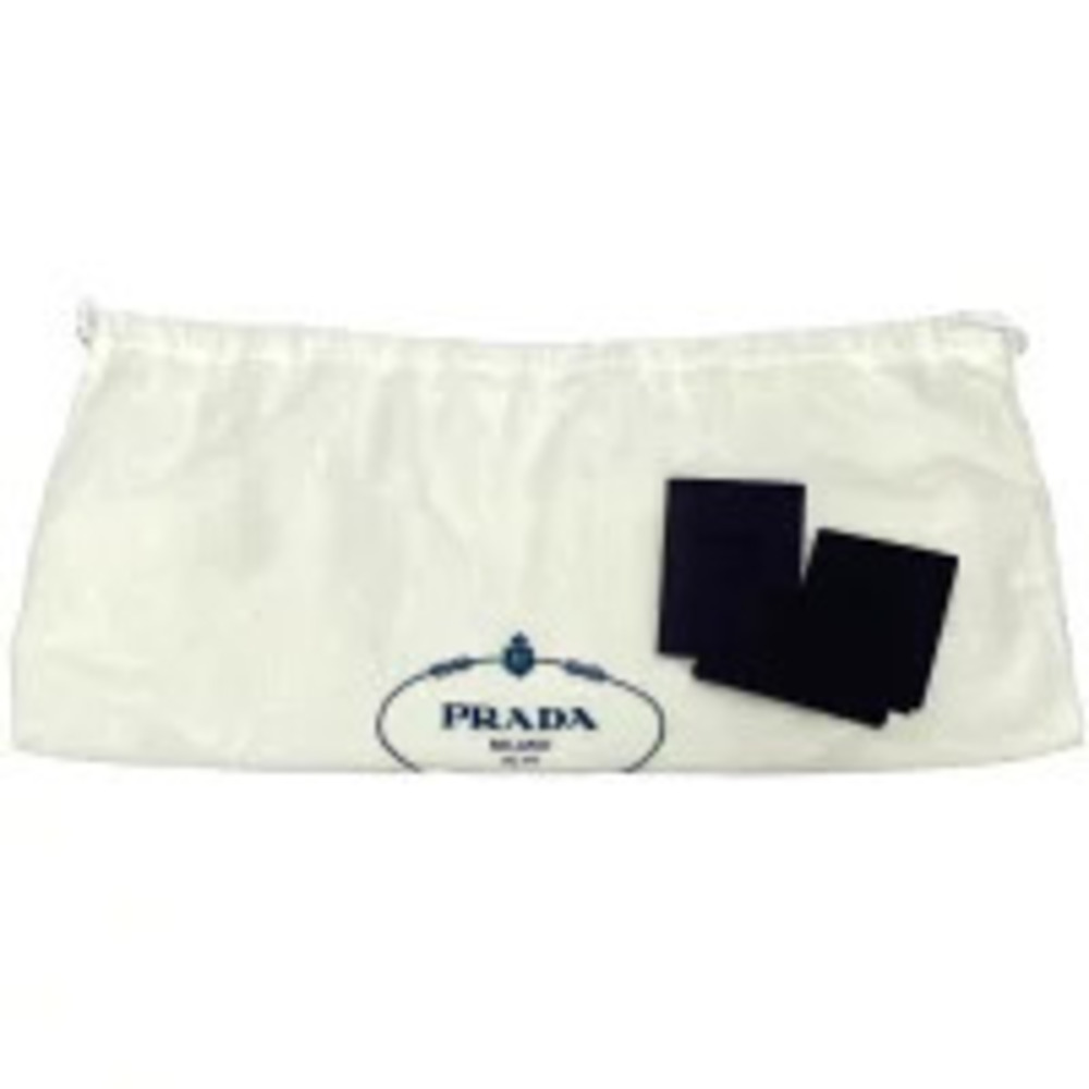 PRADA Triangle Terrycloth Handbag Tote White - Picture 9 of 10